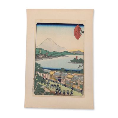 Utagawa Kuniteru (Japanese 1808-1876) Woodblock on Paper from Suehiro Fifty-Three Stations of the