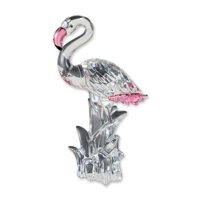 Swarovski Crystal Flamingo with Pink Feathers
