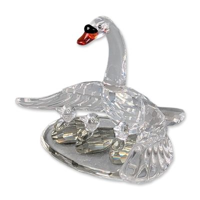 Swarovski Silver Crystal Swan Family Figurine