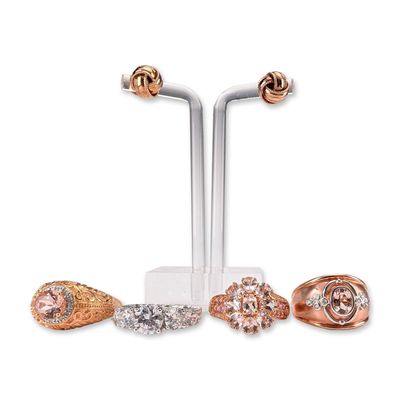 5pc Contemporary Gold-plated Rose and White-tone Jewelry Collection