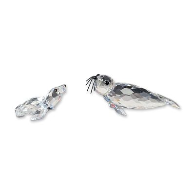 2pc Swarovski Crystal Seal Figurines
