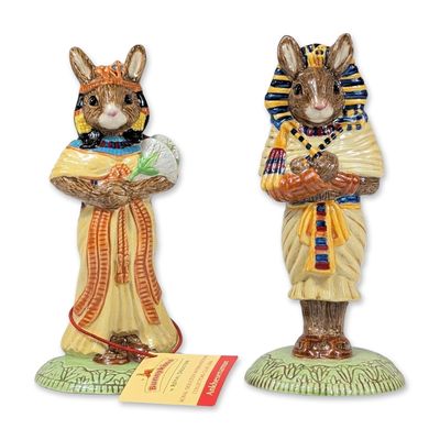 2pc Royal Doulton Bunnykins Egyptian Series Figurines