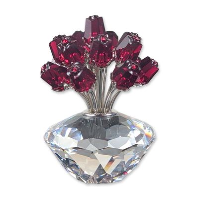 Swarovski Crystal Vase of Roses Figurine