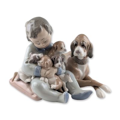 Lladro Spanish Glazed Porcelain New Playmates Figurine