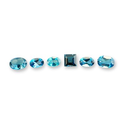 6pc London Blue Topaz Gemstones