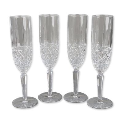 4pc Marquis by Waterford Crystal Champagne Flutes, Markham