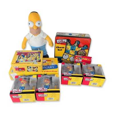 9pc Collection of The Simpsons Themed Games and Memorabilia