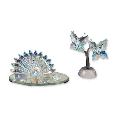 2pc Crystal Images Faceted Crystal Figurines