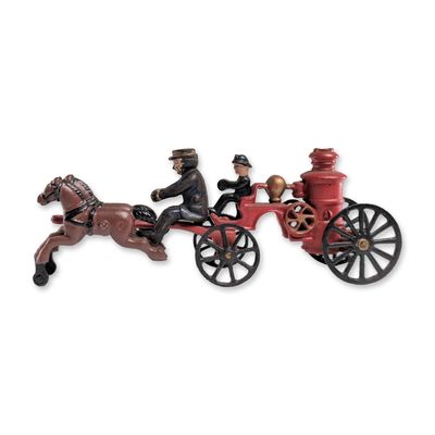 Horse-Drawn Steam Pumper Fire Engine Cast-Iron Toy