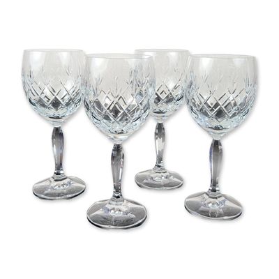 4pc Crystal Wine Glasses