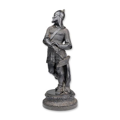Late 19th Century Inspired Historicist Cast Metal Medieval Knight Sculpture