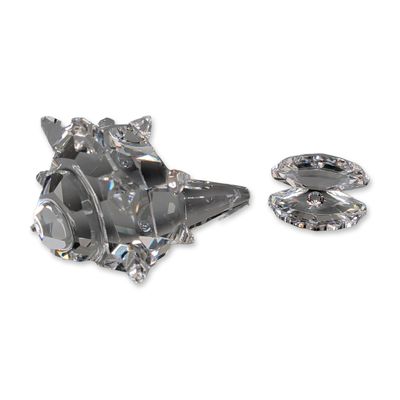 Two Swarovski Silver Crystal Figurines, South Sea Shell and Shell with Crystal Pearl