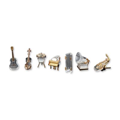 8pc Swarovski Crystal Memories Miniature Musical Instrument Set