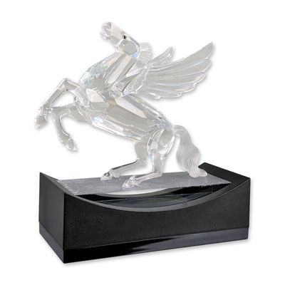 2pc Swarovski 1998 SCS Crystal Figurine, Pegasus with Base