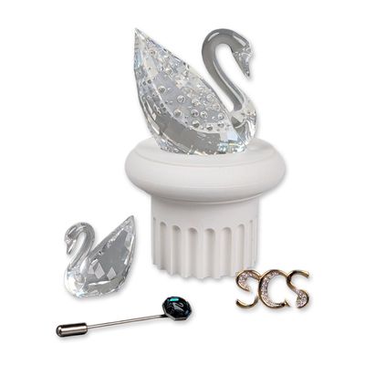 5pc Swarovski Crystal 100th Anniversary Centenary Swan, Small Swan and Pins