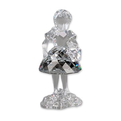 Swarovski Silver Crystal Figurine, Red Riding Hood with Basket