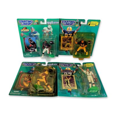 4pc Denver Broncos Kenner and Hasbro Starting Lineup Action Figure Collection