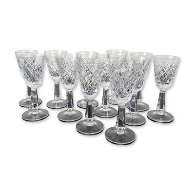 12pc Crystal Cut Wine Glasses