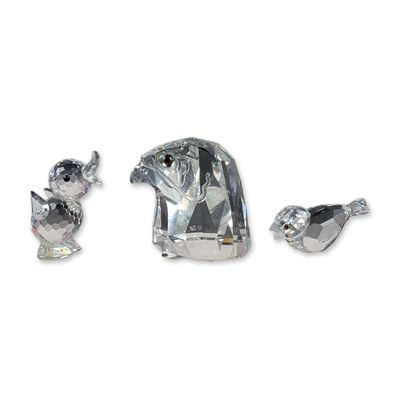 3pc Swarovski Faceted Crystal Bird Figurines