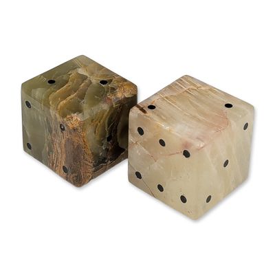 Pair of Banded Onyx Decorative Dice