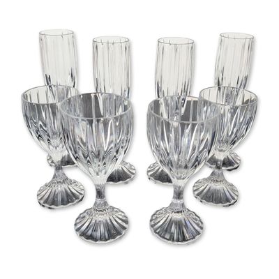 8pc Mikasa Park Lane Crystal Stemware