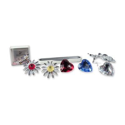 Group of 7 Boxed Swarovski SCS Crystal Figurine and Accessory Collection