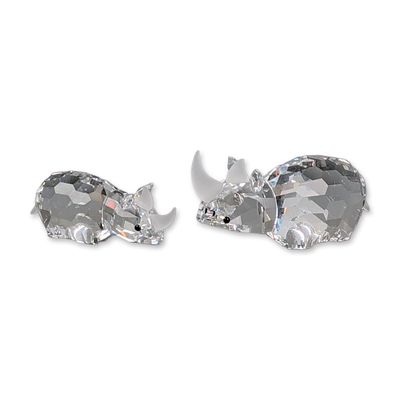 Two Swarovski Crystal Figurines, Rhinoceros