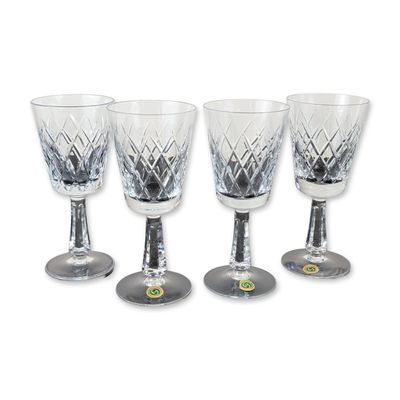 4pc Clontarf Crystal Irish Wine Goblets
