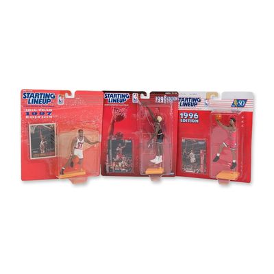 3pc Kenner Chicago Bulls Starting Lineup Action Figures