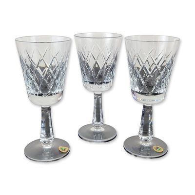 3pc Clontarf Crystal Irish Hand-Cut Goblets
