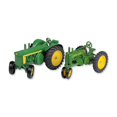 Two Ertl John Deere Die-Cast Tractor Replicas