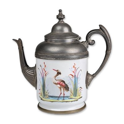 Hand Painted Enamel and Metal Miniature Pot