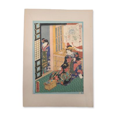 Utagawa Kunisada (Toyokuni III) (Japanese, 1786-1865) Woodcut on Paper from Tale of the Courtisan