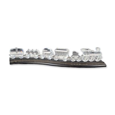 7pc Swarovski Silver Crystal Miniature Train Collection