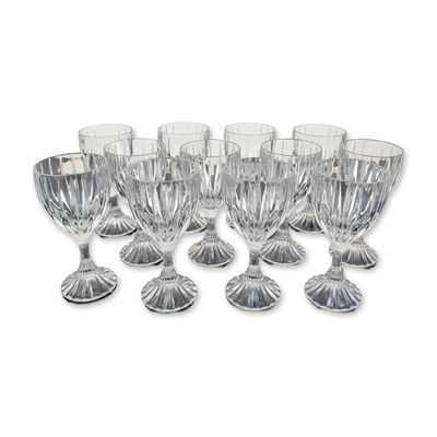 12pc Mikasa Park Lane Pattern Crystal Goblets