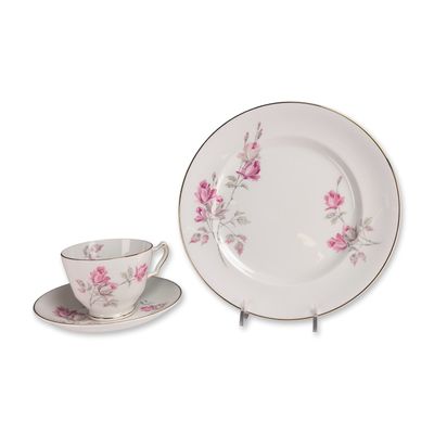 3pc Crown Staffordshire England Bone China Tea Set