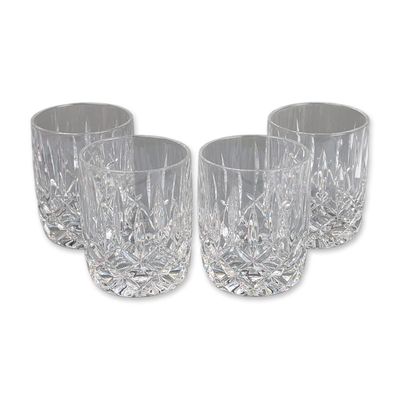 4pc Cut Crystal Double Old-Fashioned Glasses