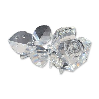 Swarovski Silver Crystal Faceted Rose Figurine