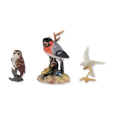 3pc Royal Crown Derby and Boehm Bird Figurines