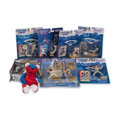 8pc Kenner Starting Lineup New York Yankees Figurine & Salvino's Bammer
