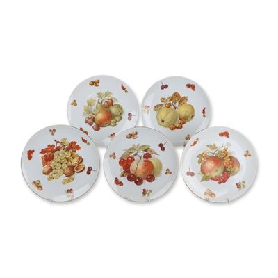 5pc Seltmann Weiden Bavarian Porcelain Fruit Dessert Plates
