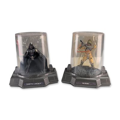 2pc Hasbro Star Wars Titanium Series  Darth Vader and Bossk Figurines