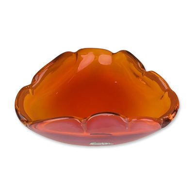 Murano Italian Amberina Cased Glass Bowl