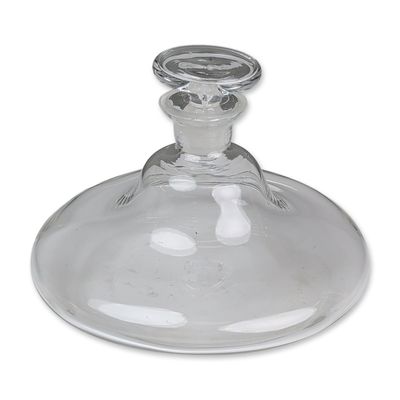Clear Glass Pancake Decanter with Stopper