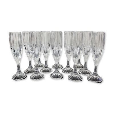 12pc Mikasa Park Lane Crystal Champagne Flutes