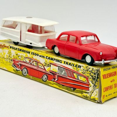 HP Hong Kong Friction Powered 1965 Volkswagen 1500 with Camping Trailer