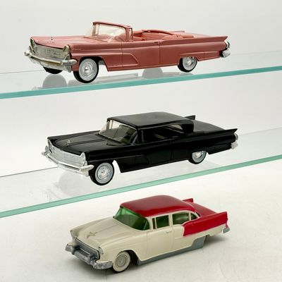 3 Vintage Plastic Model Cars by PMC and AMT