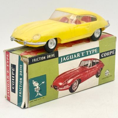 Louis Marx & Co. 1962 Jaguar E-Type coupe Friction Toy with Box