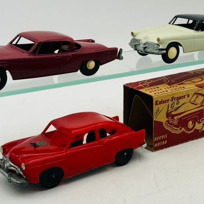 3 Vintage AMT and "Henry J" Kaiser Plastic Promotional Model Cars