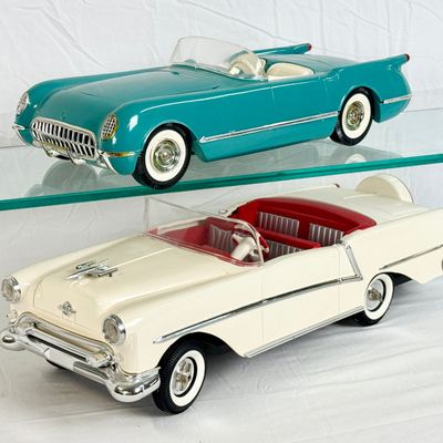 2 Ideal Toy Company 1954 Plastic Convertible Model Cars